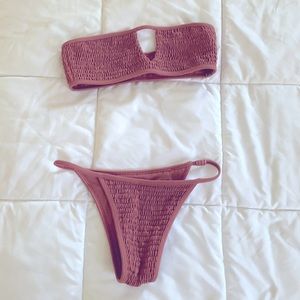 Mauve Ruched Lahana Swim Bikini